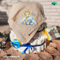 Preview: Bügelbild Babygiraffe blau